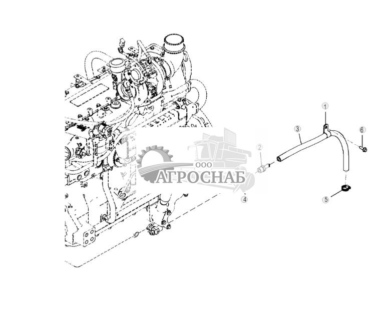 Сливная линия моторного масла (Engine 6090HDW01  6090HDW04-) - ST318159 266.jpg
